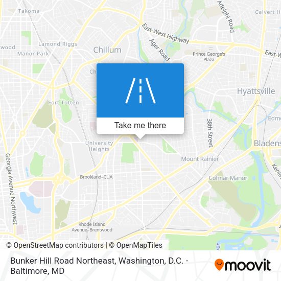Bunker Hill Road Northeast map