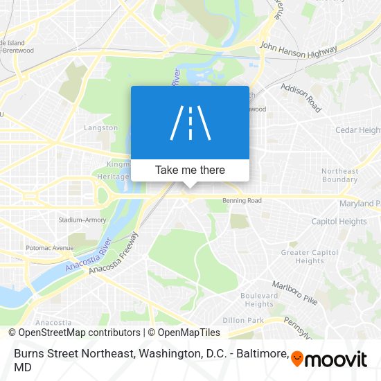 Burns Street Northeast map