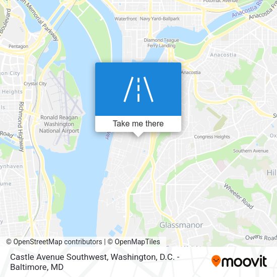 Castle Avenue Southwest map