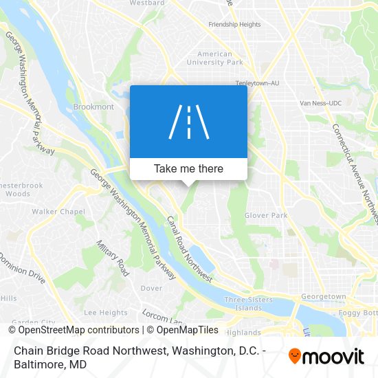 Chain Bridge Road Northwest map