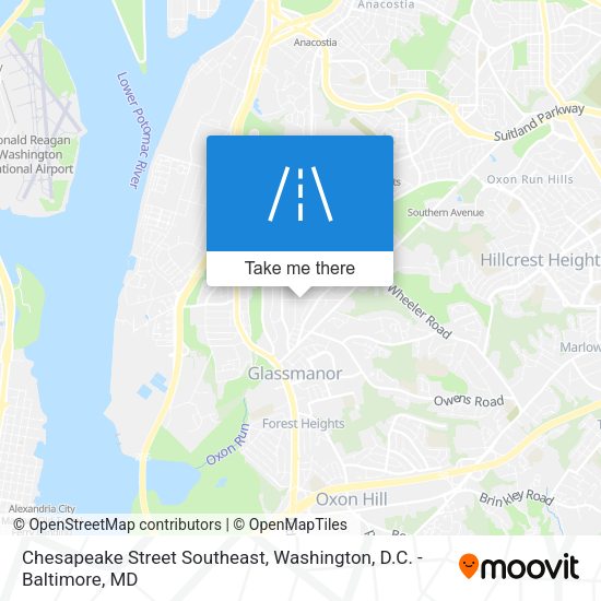 Mapa de Chesapeake Street Southeast