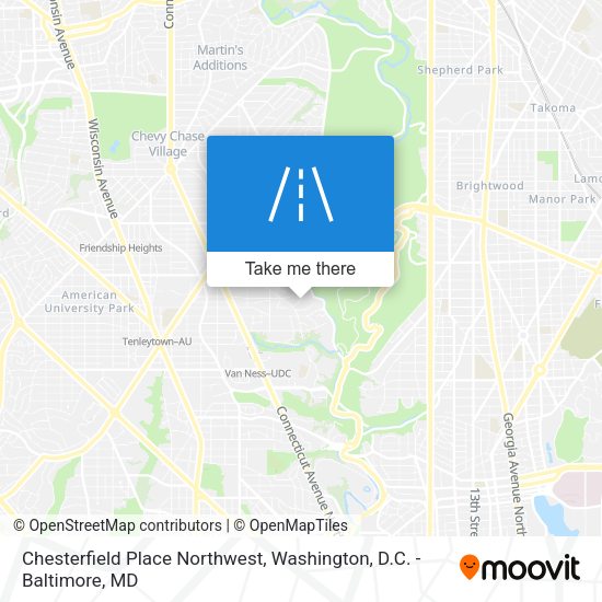 Mapa de Chesterfield Place Northwest