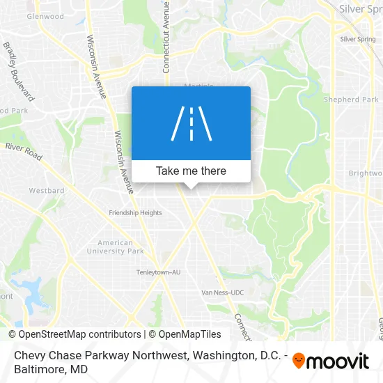 Chevy Chase Parkway Northwest map
