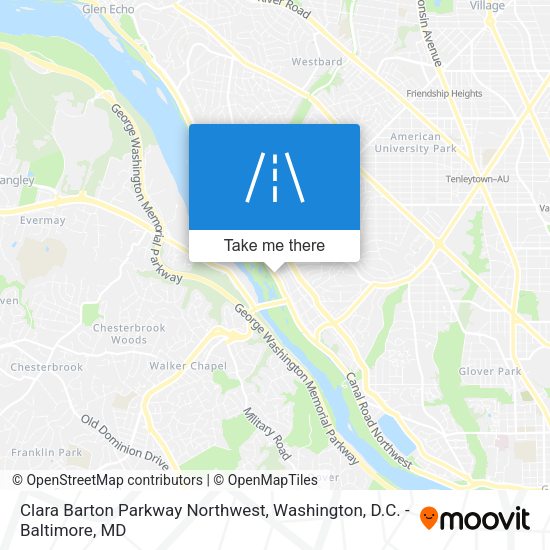 Clara Barton Parkway Northwest map