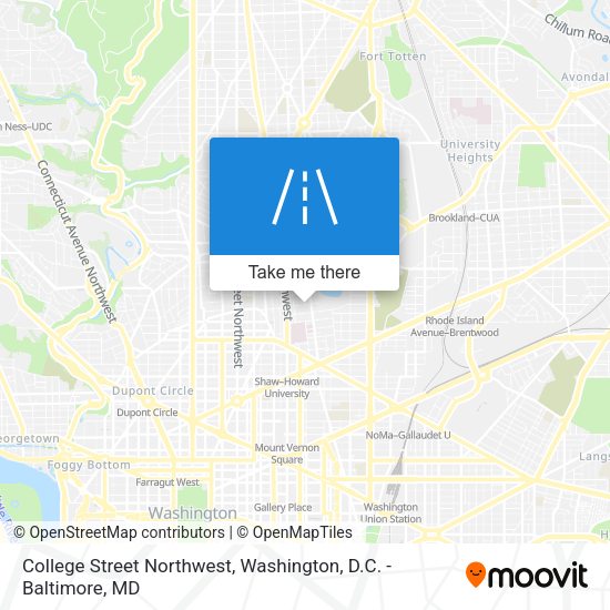 Mapa de College Street Northwest
