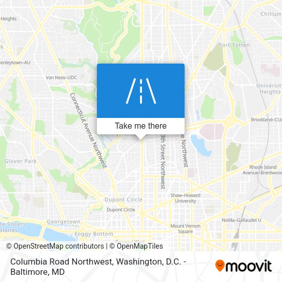 Mapa de Columbia Road Northwest