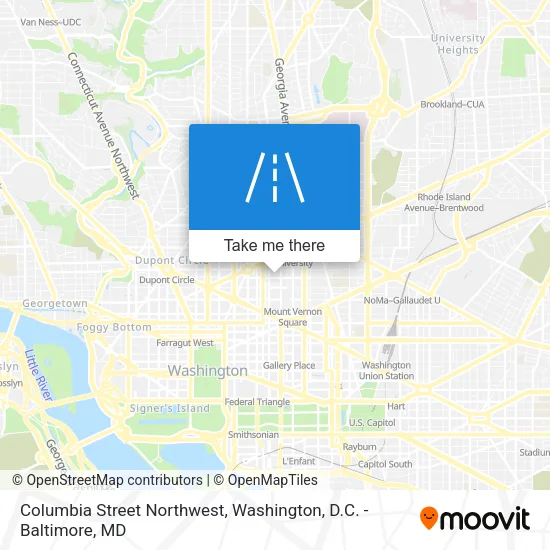 Columbia Street Northwest map