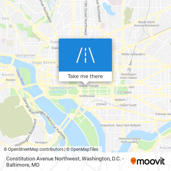 Constitution Avenue Northwest map