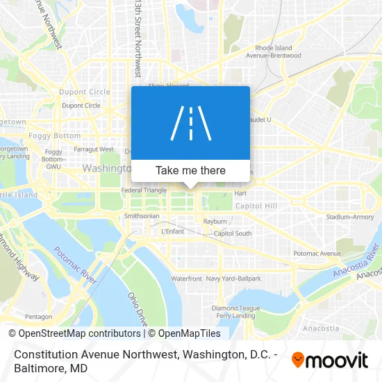 Constitution Avenue Northwest map