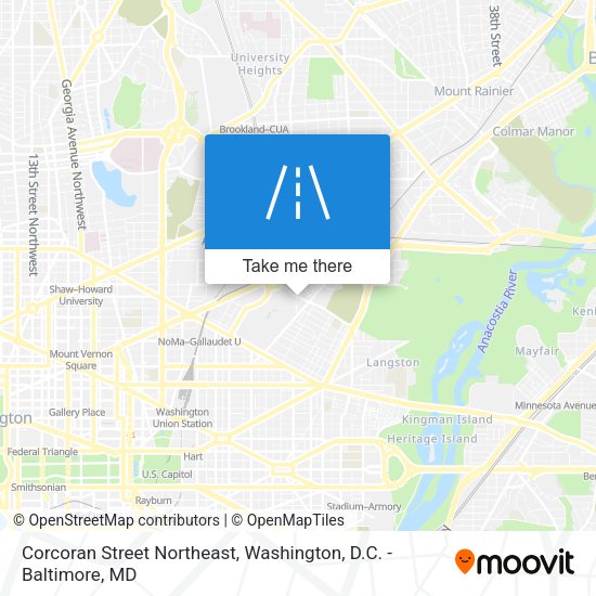 Corcoran Street Northeast map