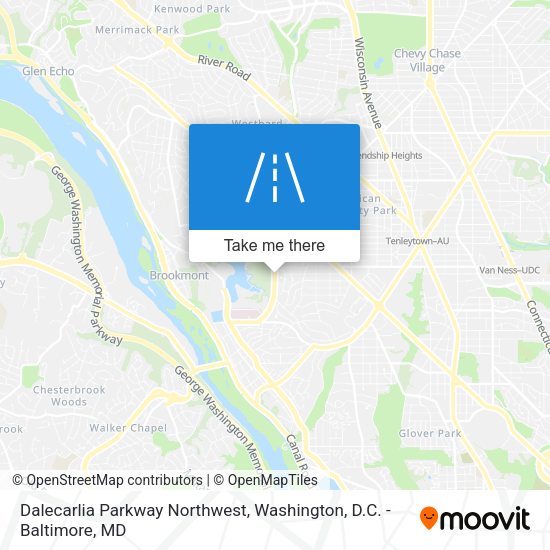 Dalecarlia Parkway Northwest map