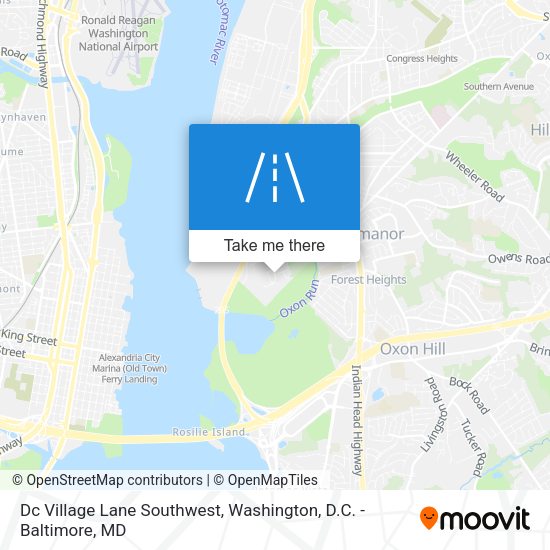 Dc Village Lane Southwest map
