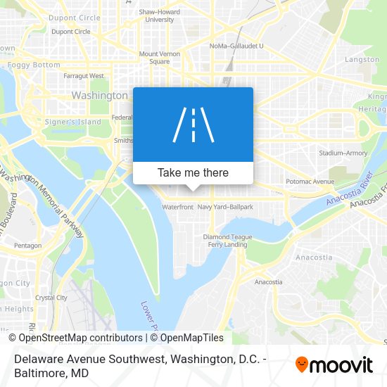 Delaware Avenue Southwest map