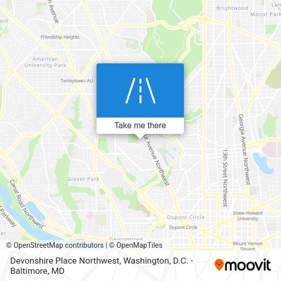 Mapa de Devonshire Place Northwest
