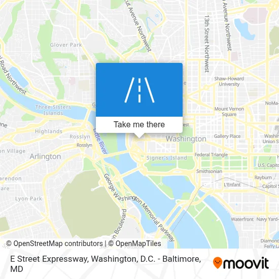 E Street Expressway map