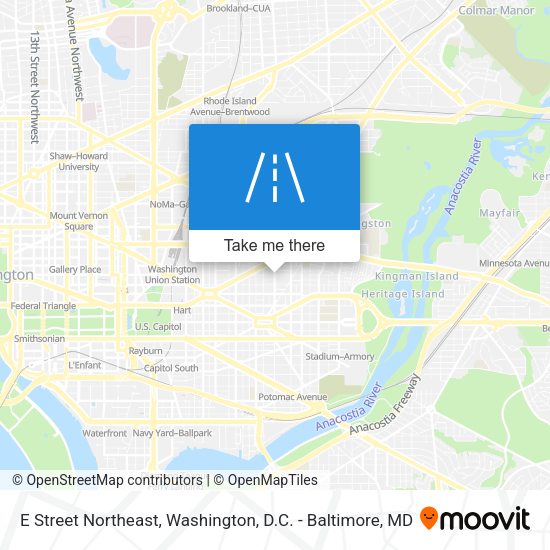 Mapa de E Street Northeast