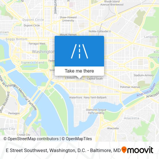 E Street Southwest map
