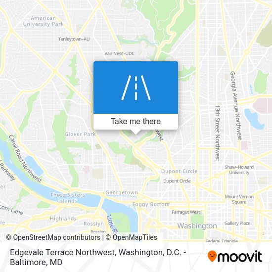 Edgevale Terrace Northwest map