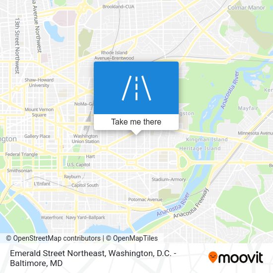 Emerald Street Northeast map