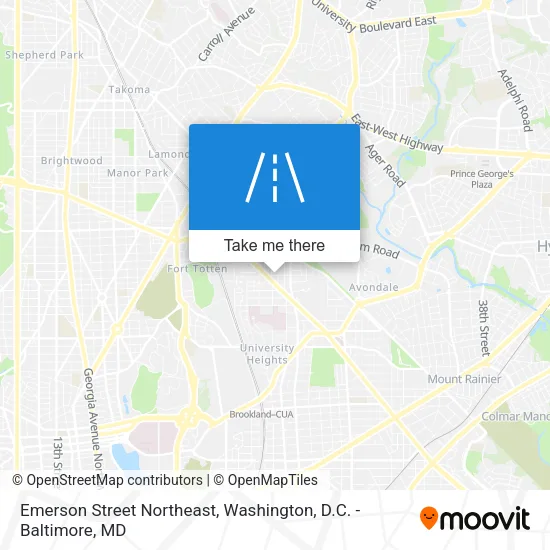 Emerson Street Northeast map