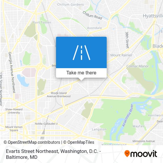 Mapa de Evarts Street Northeast