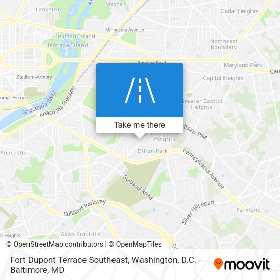 Fort Dupont Terrace Southeast map