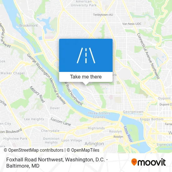 Foxhall Road Northwest map