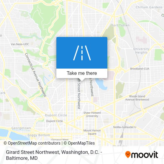 Girard Street Northwest map