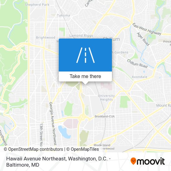 Hawaii Avenue Northeast map