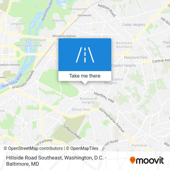 Hillside Road Southeast map