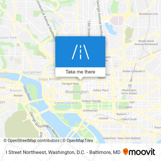 I Street Northwest map
