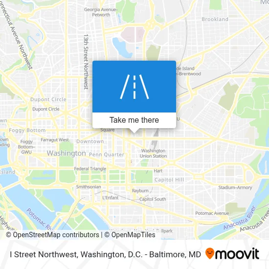 I Street Northwest map