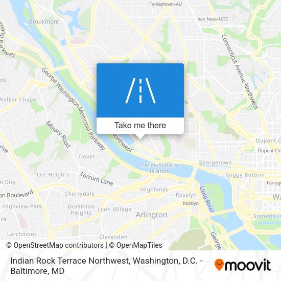 Indian Rock Terrace Northwest map