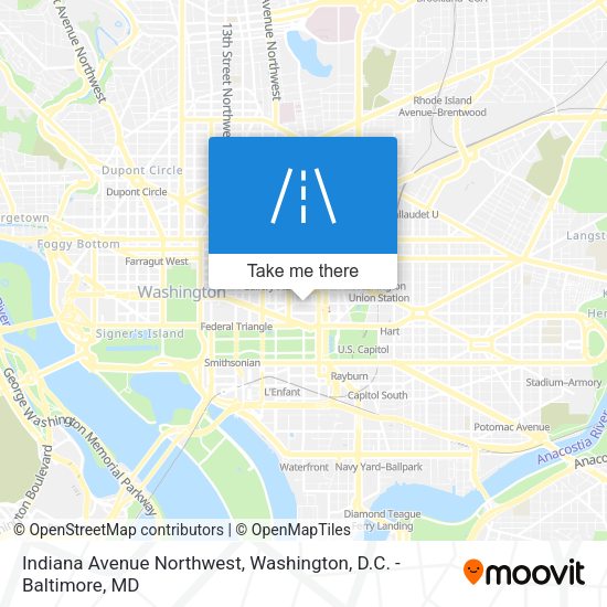 Indiana Avenue Northwest map