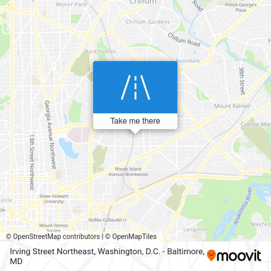 Irving Street Northeast map