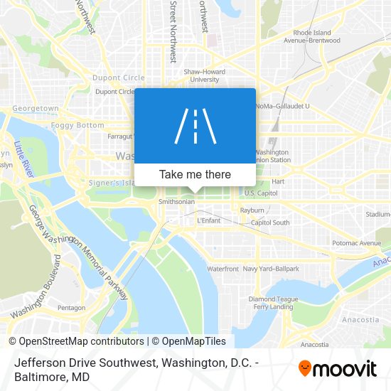 Mapa de Jefferson Drive Southwest