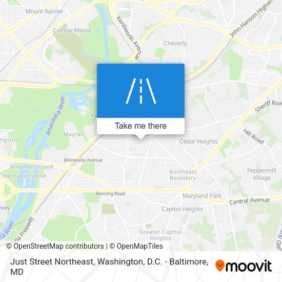Mapa de Just Street Northeast