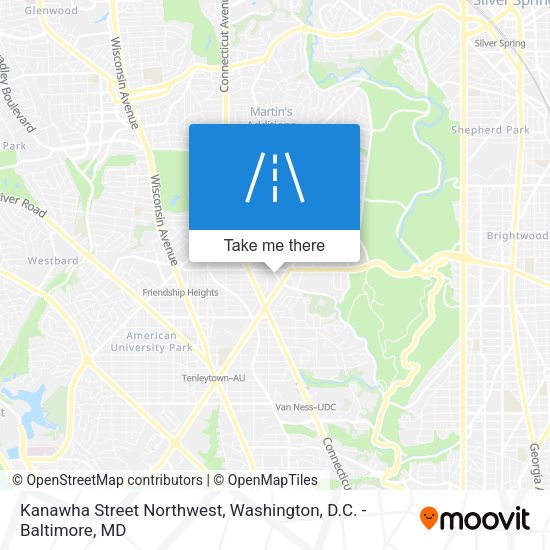 Mapa de Kanawha Street Northwest