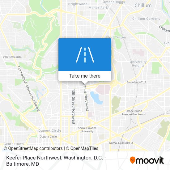 Mapa de Keefer Place Northwest