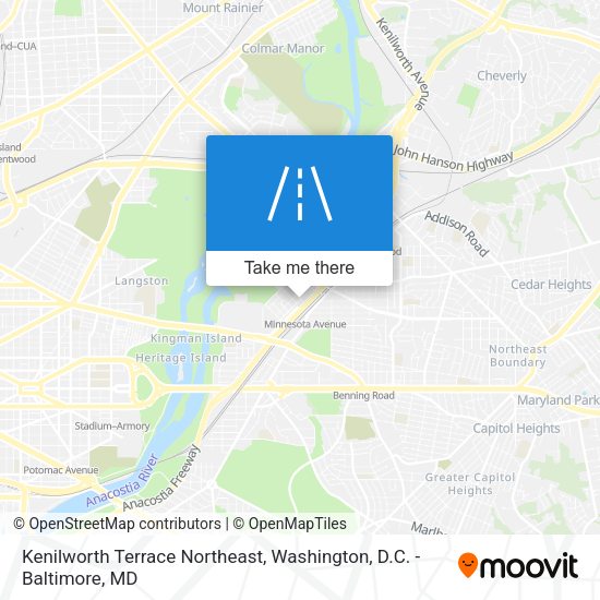 Kenilworth Terrace Northeast map