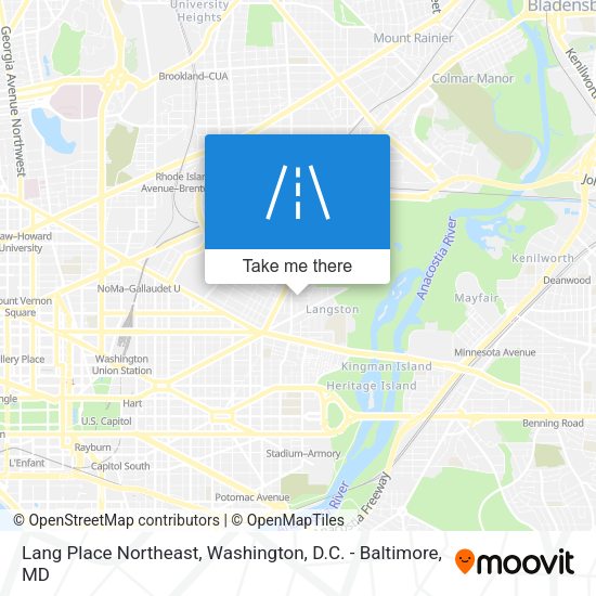 Lang Place Northeast map