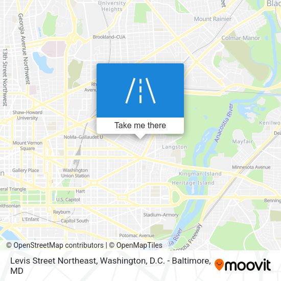Levis Street Northeast map