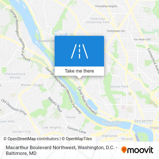 Macarthur Boulevard Northwest map