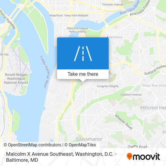 Malcolm X Avenue Southeast map