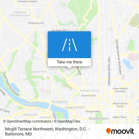 Mcgill Terrace Northwest map
