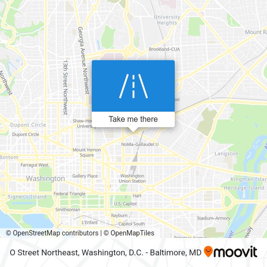 O Street Northeast map