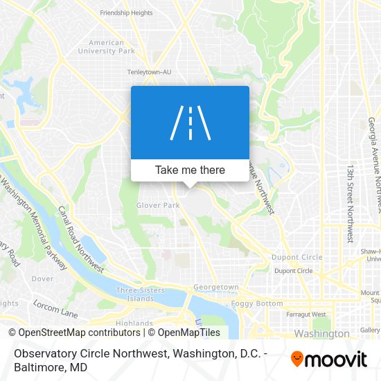 Observatory Circle Northwest map