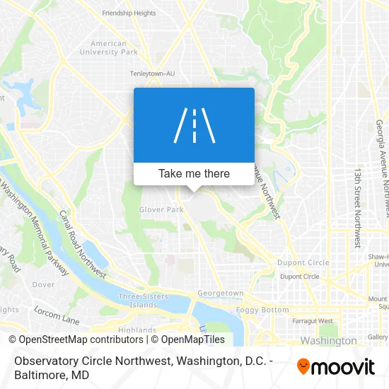 Observatory Circle Northwest map