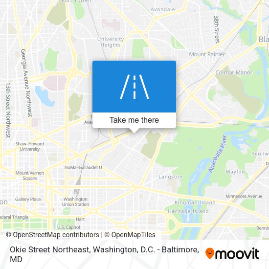 Mapa de Okie Street Northeast