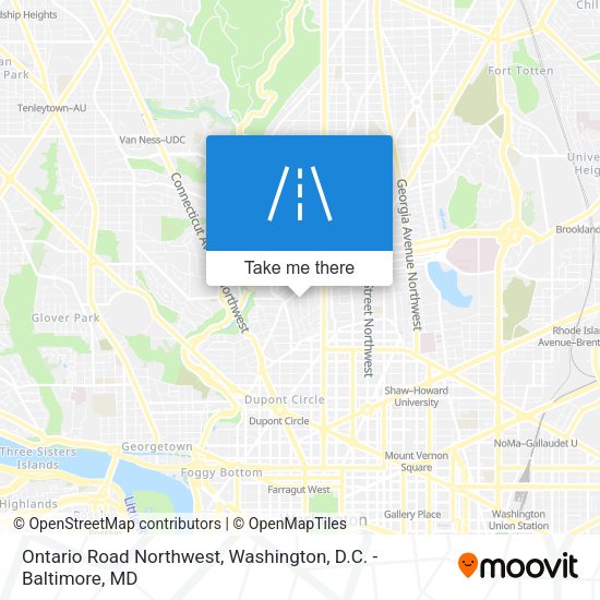 Ontario Road Northwest map